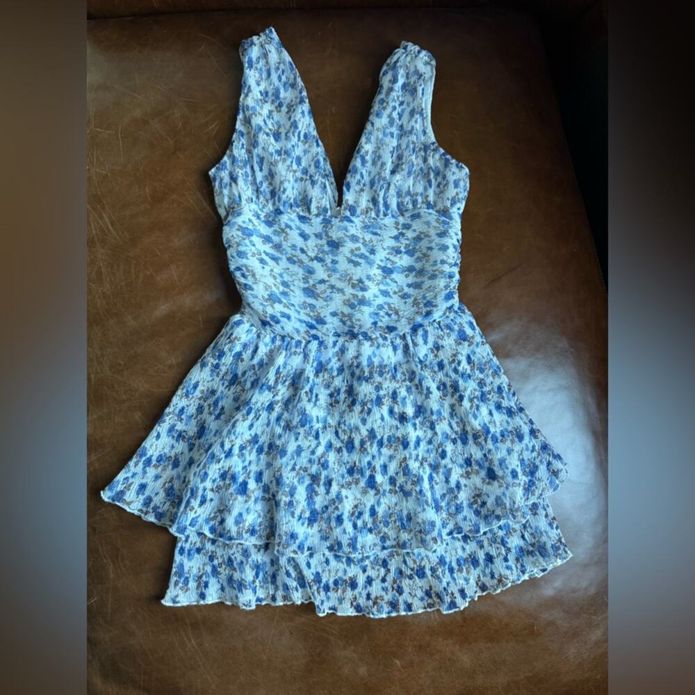 MAJORELLE Elegant Blue and White Dress